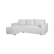 Naturno, Divano Letto con Penisola Contenitore, 237x169 cm Bianco