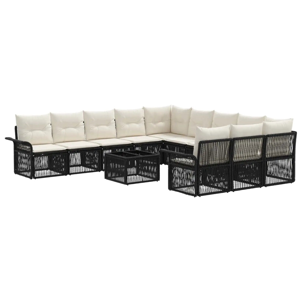 Set Divano da Giardino 12 pcs Nero polyrattan 3434971