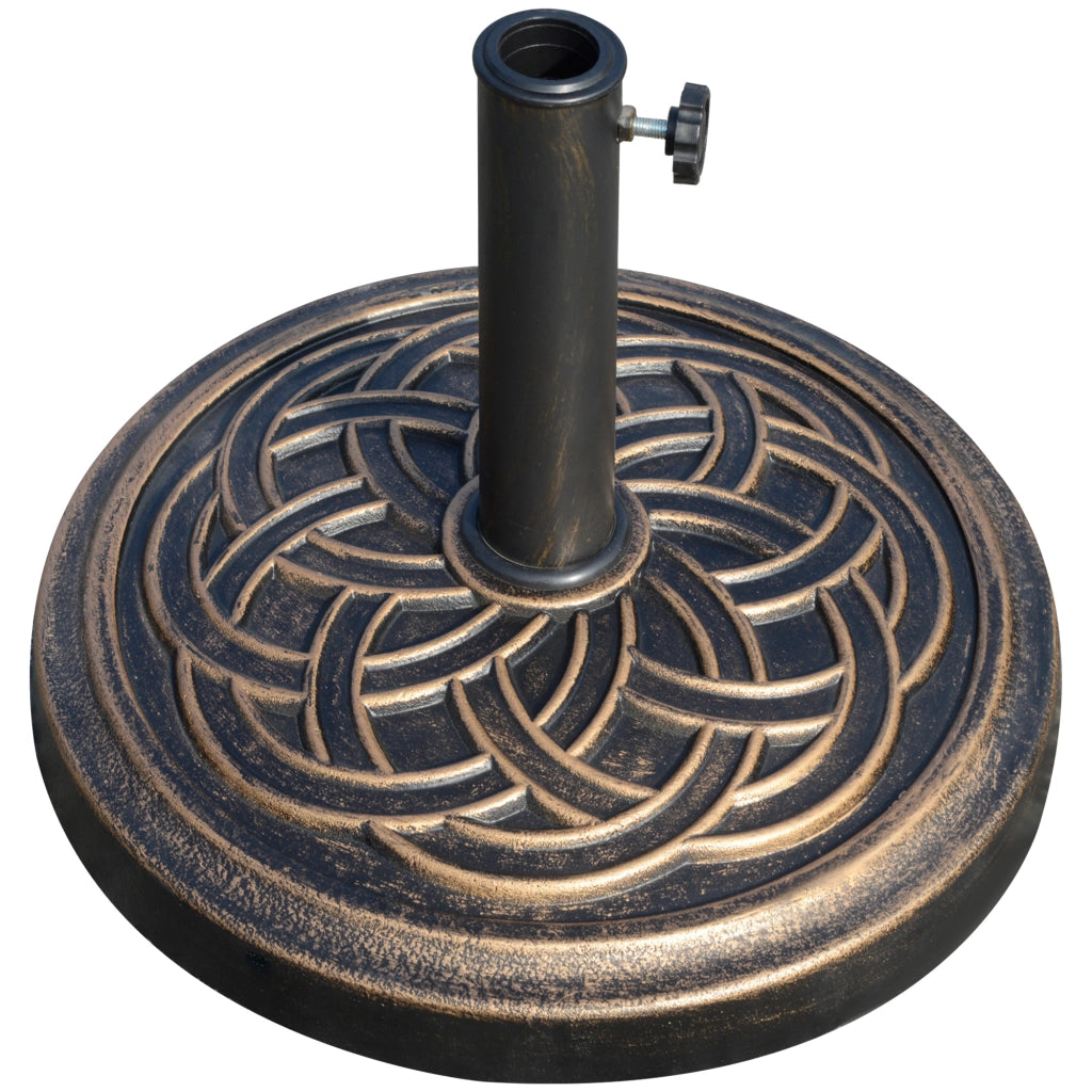 Base Ombrellone Rotonda in Resina ¨C zephmum ¨C Bronzo, per Pali 38/48mm, ¦µ45x33cm, 12kg
