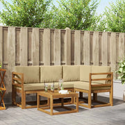 Set di divani da esterno con cuscino 5 pcs Naturale e Beige 3366346