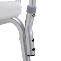 Sedia per Doccia in Alluminio con Altezza Regolabile e Piedini Antiscivolo, 51.5x51.5x71-84cm, Bianco
