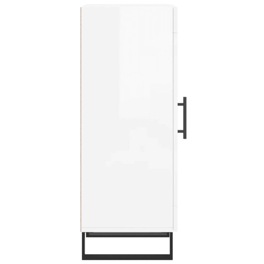 Credenza Bianco Lucido 34,5x34x90 cm in Legno Multistrato 828822