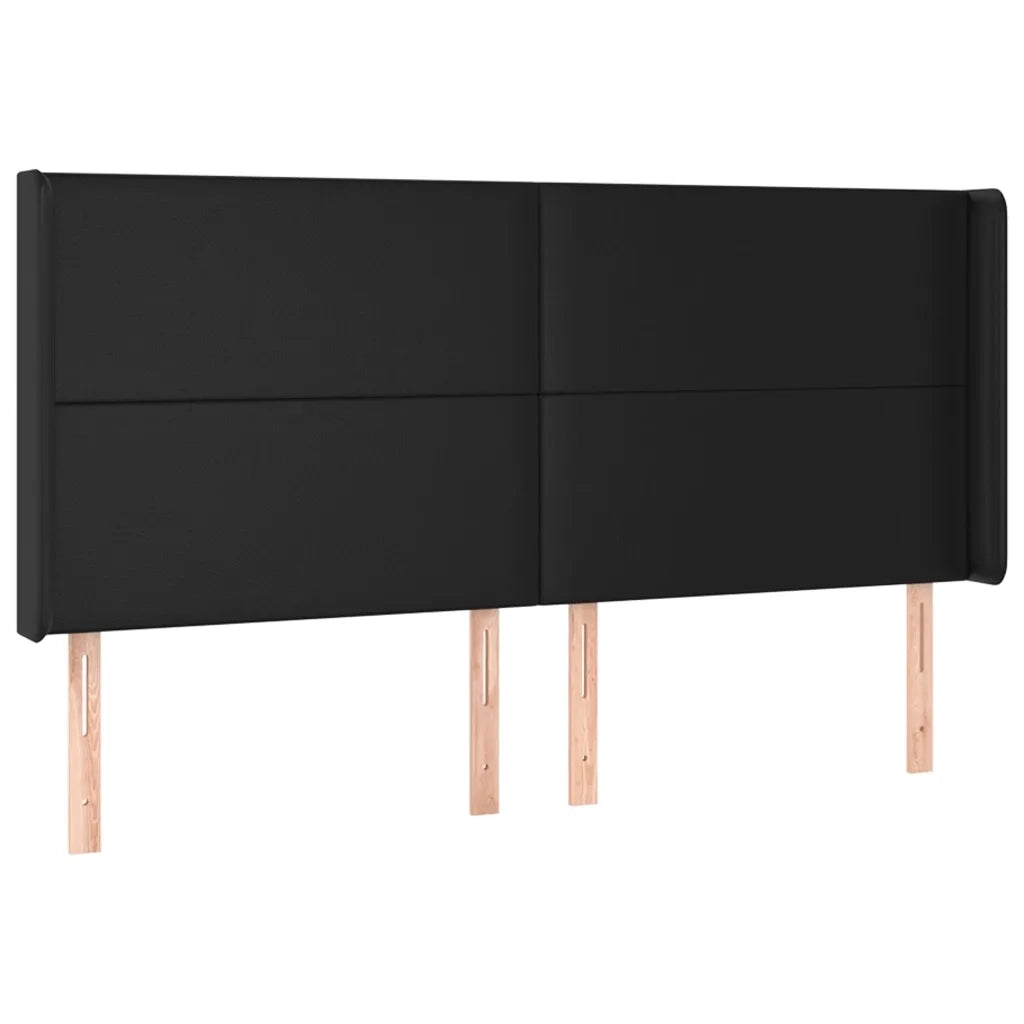 Testiera ad Orecchio Nera 203x16x118/128 cm in Similpelle 3119408