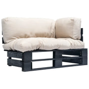 Divano da Giardino a Pallet e Cuscini Sabbia Legno di Pino cod mxl 55309