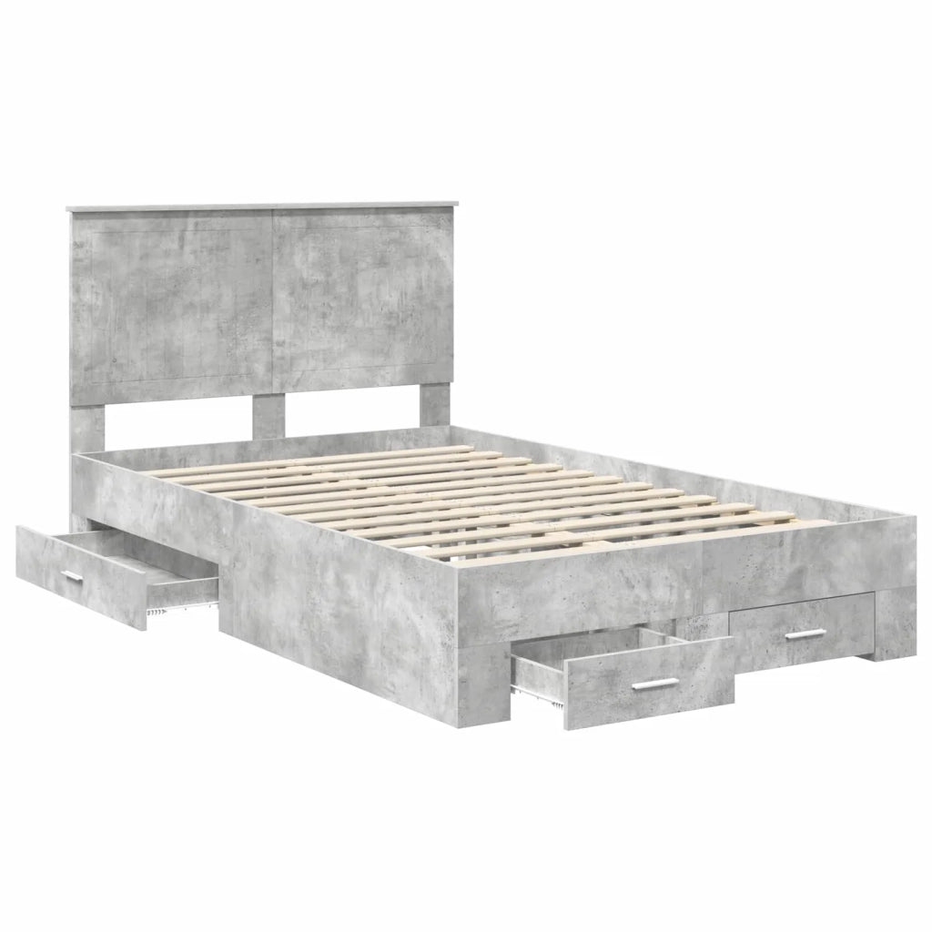 Struttura del letto con testiera Grigio cemento 120 x 190 cm 3411335