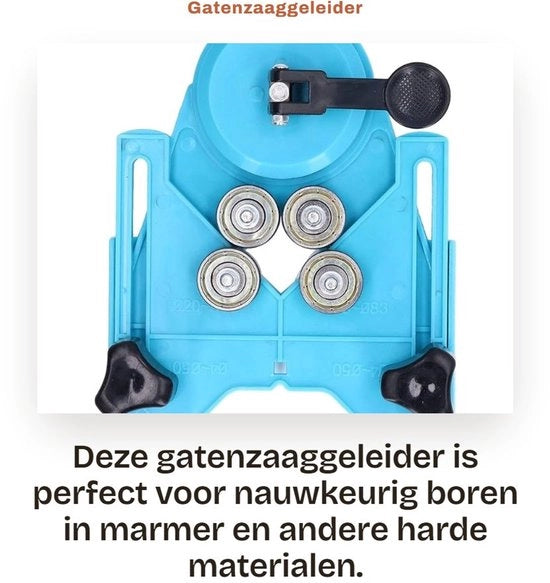 Guida per sega a nastro per forare con precisione in marmo 

specifiche tecniche: 
- per sega a nastro 
- per forare in marmo
