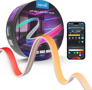 Striscia LED RGBIC compatibile con Alexa Google Assistant e Matter - Striscia LED COB tagliabile con sincronizzazione musicale per sala da ballo camera da letto