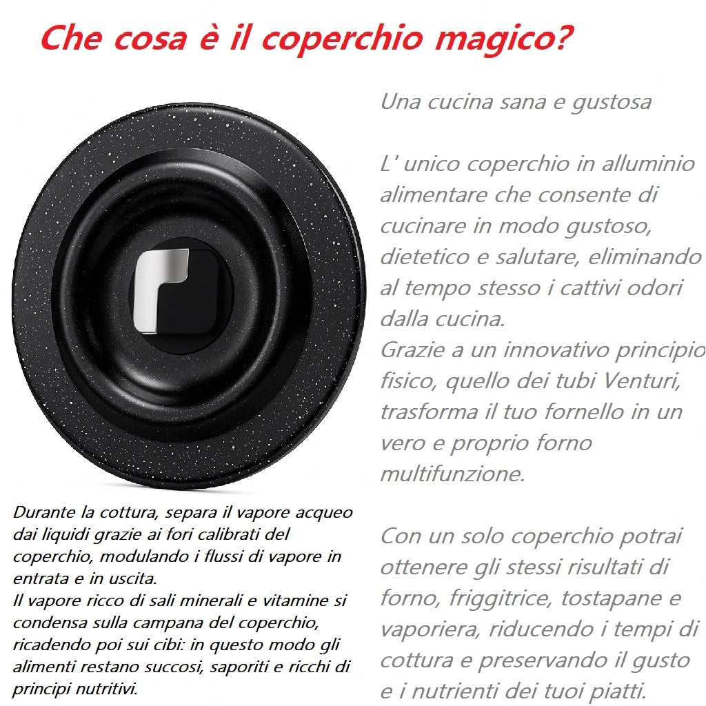 Set Pentole 6pz Pietra con Coperchio Magico Antiodore Casseruole 16 20 24 cm Induzione