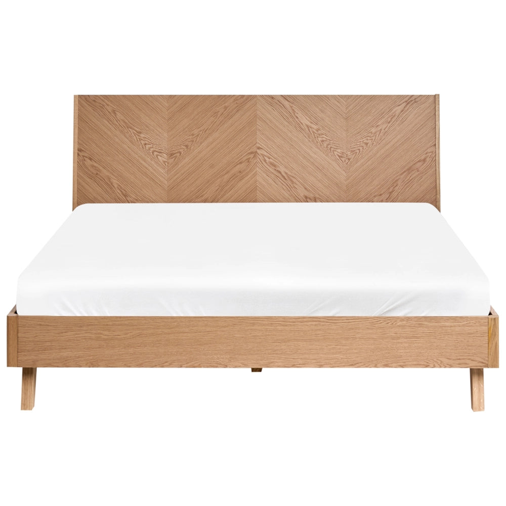 Letto in legno impiallacciato in rovere chiaro MDF impiallacciato in rovere 160 x 200 cm classic con base letto
