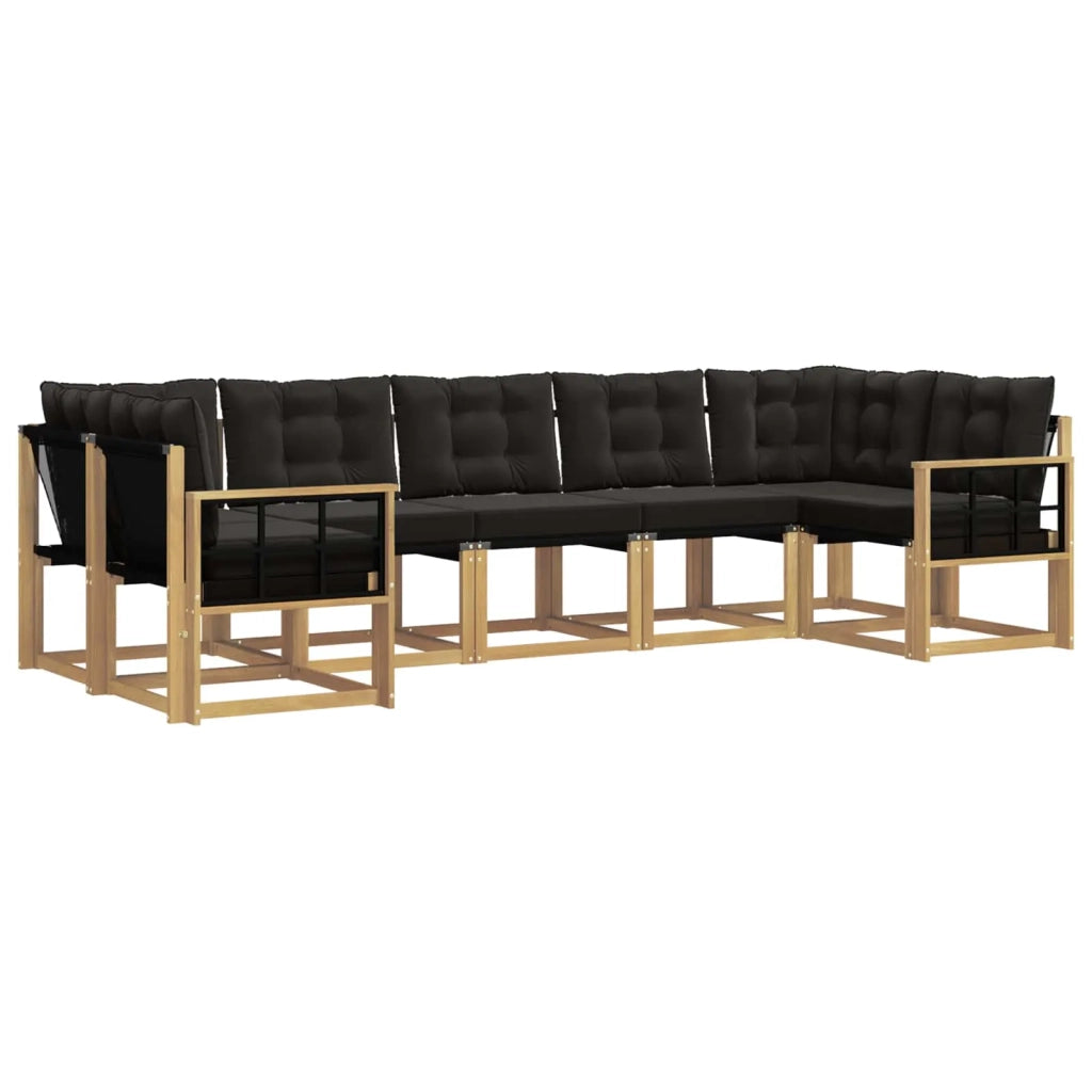 Set di divani da esterno 7 pz Bianco e Nero 3389842