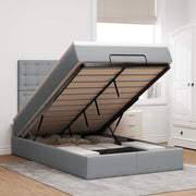 Struttura Letto Pouf con Materasso 120x200 cm in Tessuto 3313313