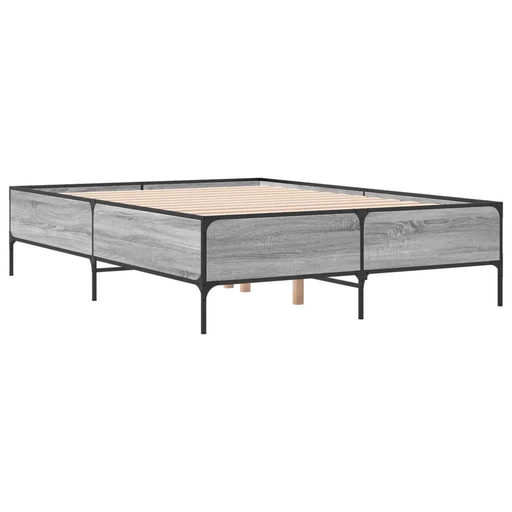Giroletto-Struttura Letto Grigio Sonoma 140x200 cm in Legno Multistrato Metallo 704579