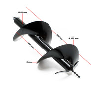 Mototrivella a benzina, motore a 2 tempi di 3 CV 63,3 ccm, con punta elicoidale Ø300mm