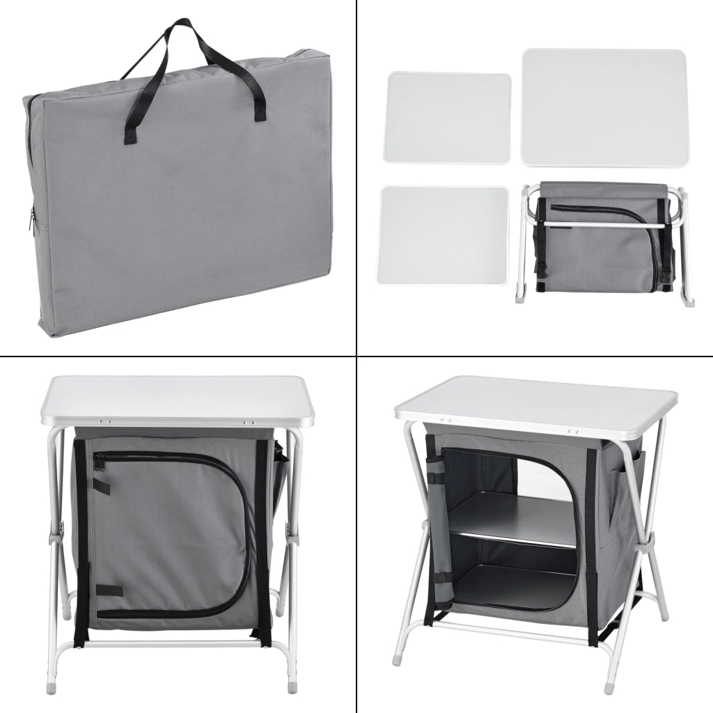 Credenza Mobile da Campeggio Tullinge Pieghevole con Borsa di Trasporto (AxLxP) 64x60x45 cm [en.casa]