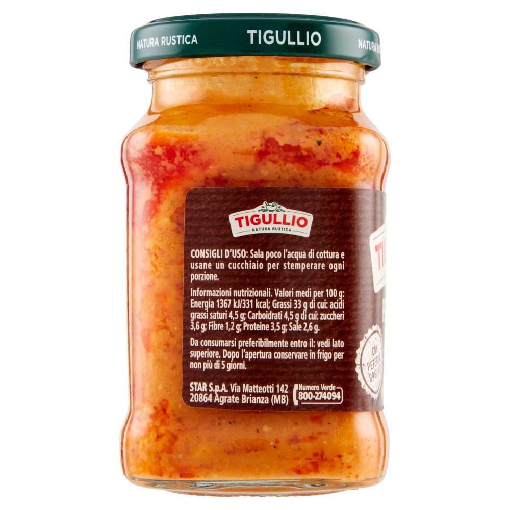 Tigullio pesto peperoni e noci in vasetto di vetro da 185 grammi