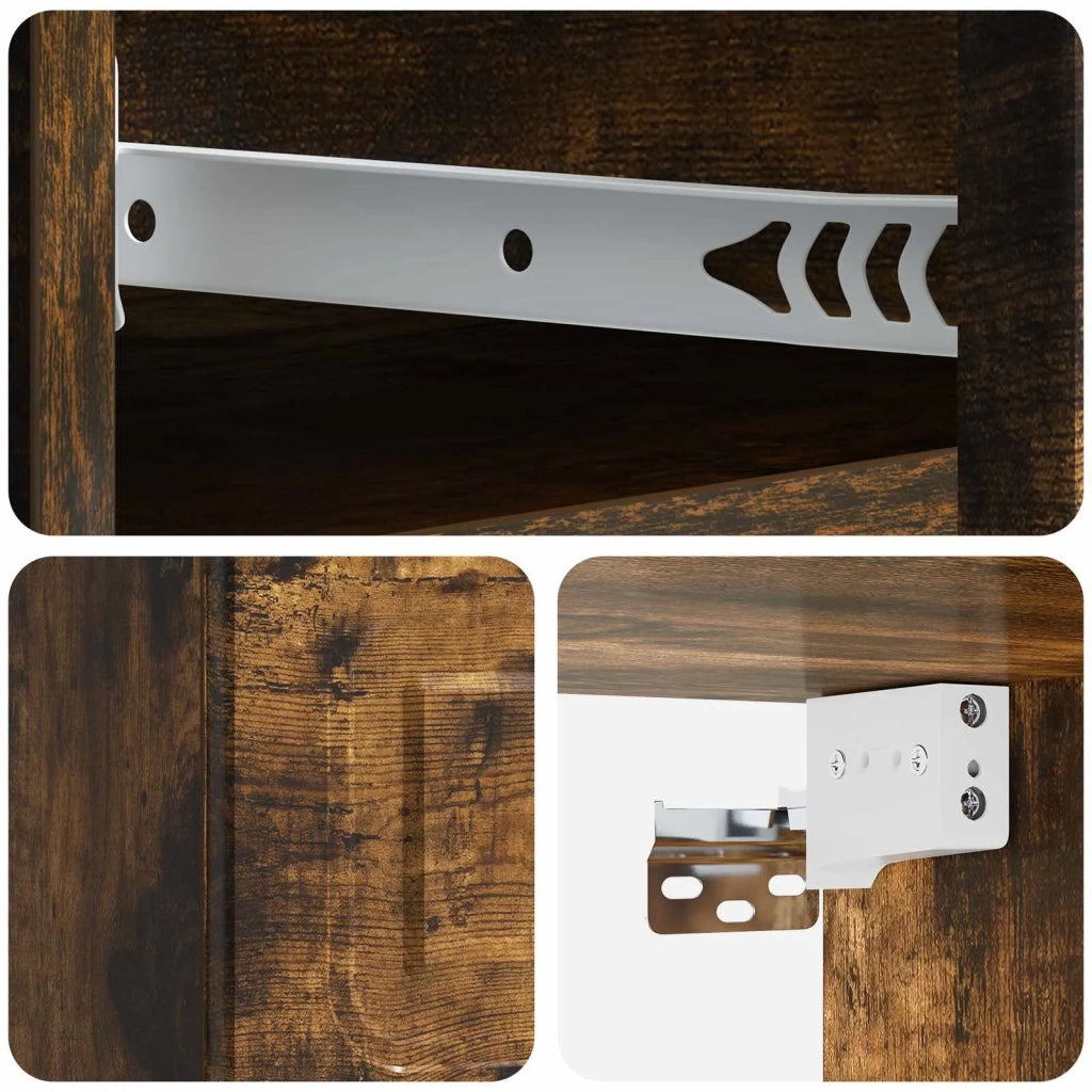 Mobiletto da notte a muro Rovere Fumo 34,5 x 33 x 20 cm 899285