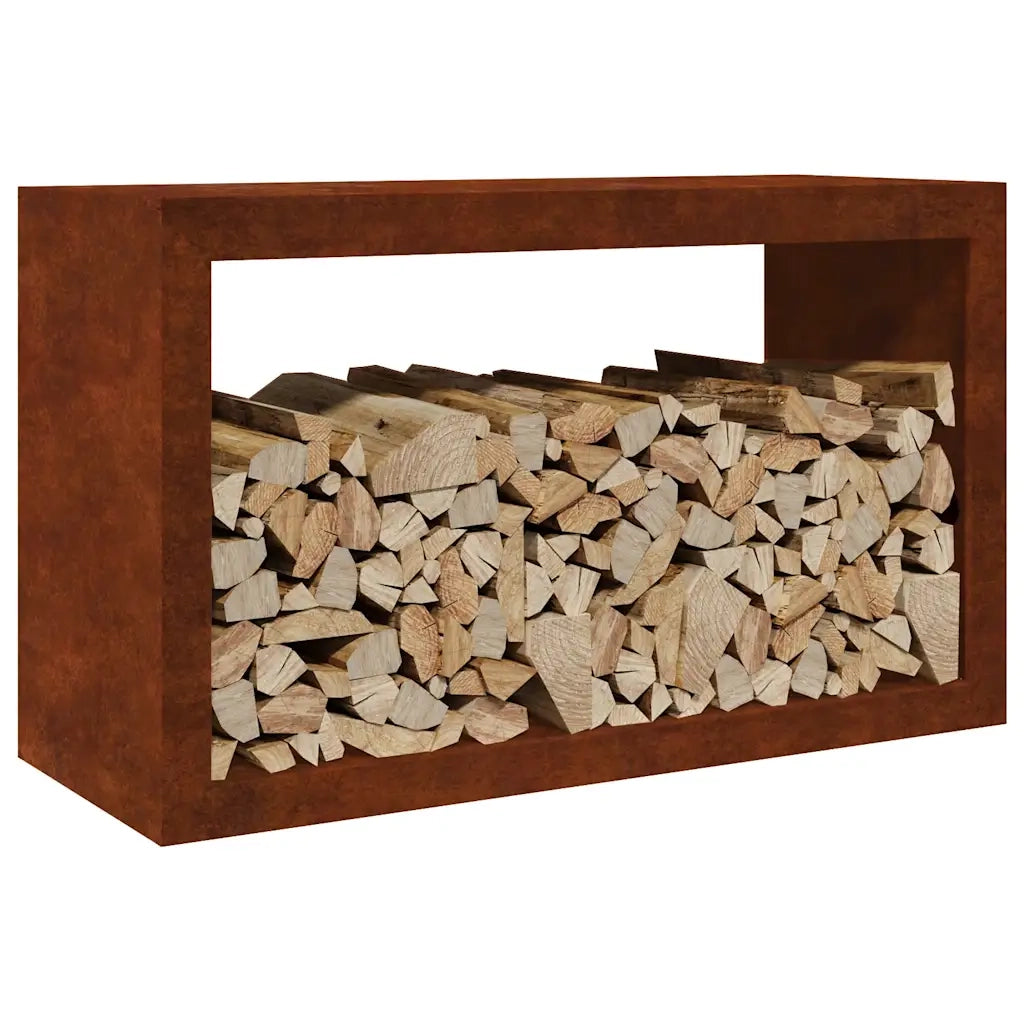 Rack per Legna da Ardere 100x40x60 cm in Acciaio Corten CFW7572102