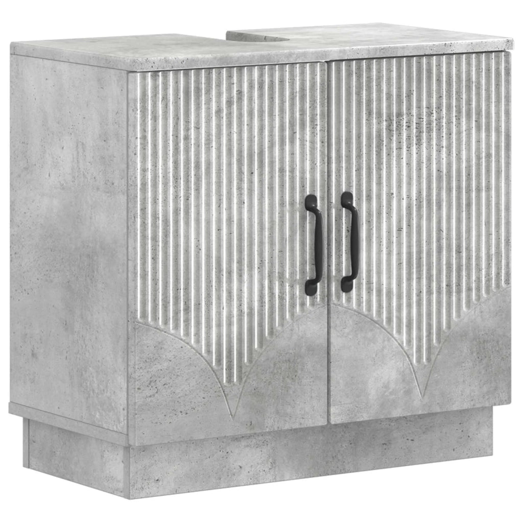 Set di armadietti da bagno in 3 pezzi HOORN Grigio Cemento 3417471