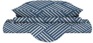 Copripiumino Singolo con Federe Stampato in Microfibra City Life Blue