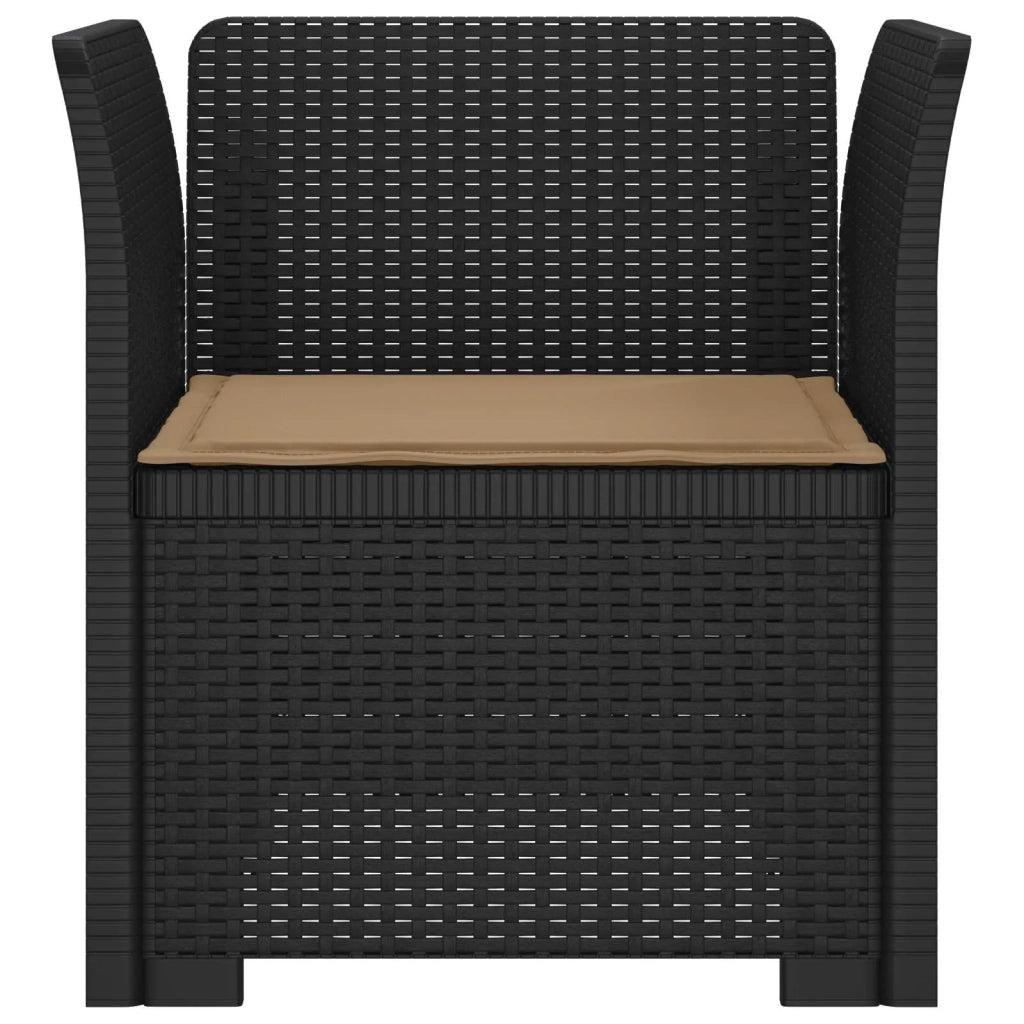 Sedia da giardino-Poltrona a 1 Posto con Cuscino Aspetto Rattan PP Antracite 725012