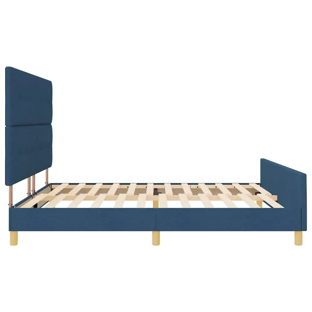 Struttura del letto con testiera Blu 200 x 200 cm Tessuto 3344759