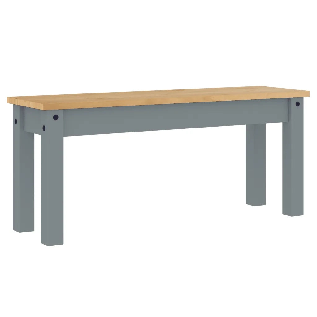 Panca da Pranzo-Sgabello-Panca da Cucina Panama Grigia 105x30x45 cm Legno Massello Pino