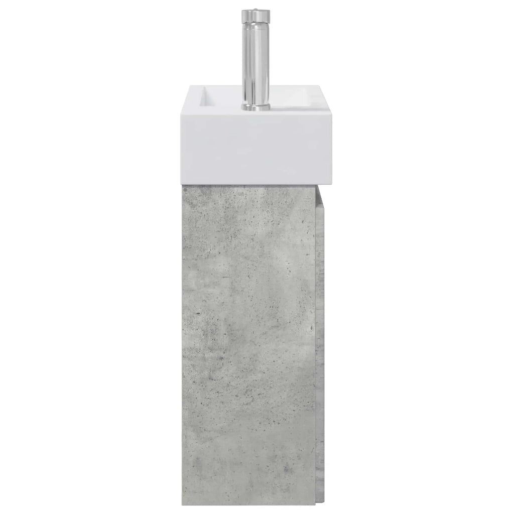 Mobile bagno con rubinetto Grigio Cemento 45,5 x 22,5 x 84 cm 889444