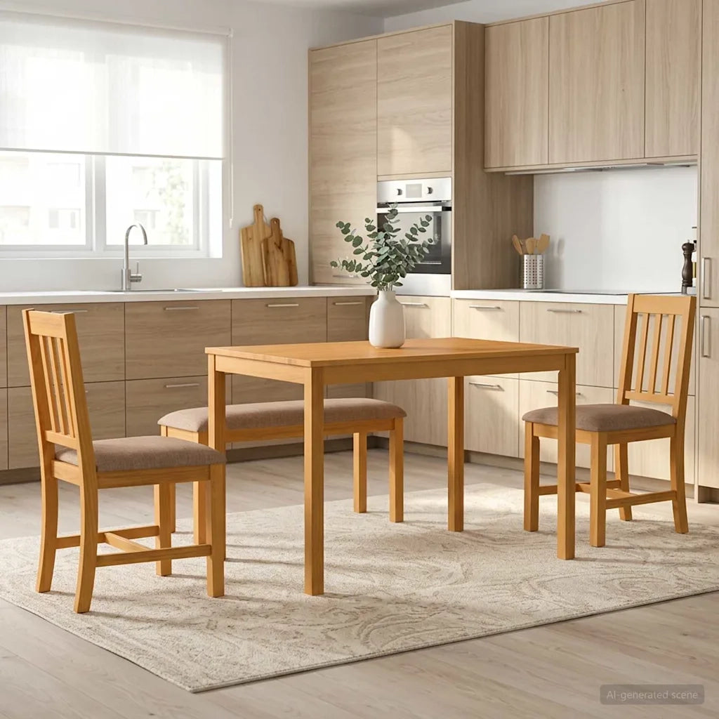 Set da pranzo 4 pz Grigio Legno di Quercia Massello 3430293