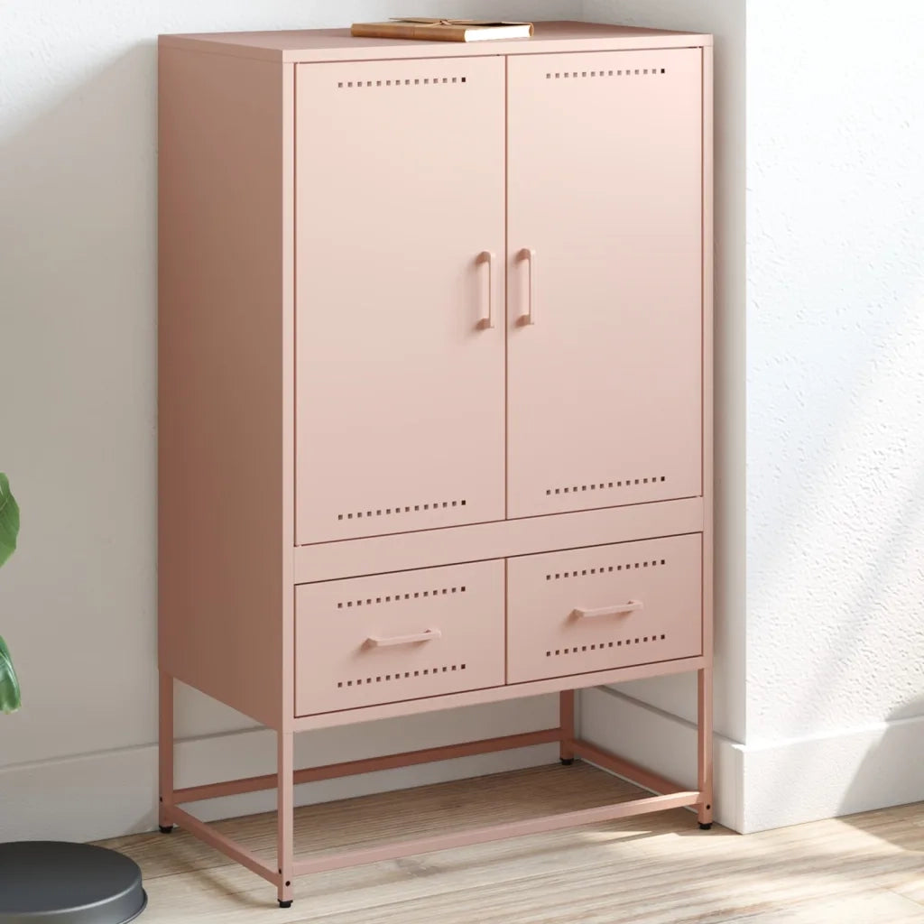 vidaXL Credenza Rosa 68x39x111,5 cm Acciaio
