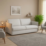 Severo, Divano Fisso 3 Posti Sfoderabile Made in Italy, 200x95 cm Grigio Chiaro