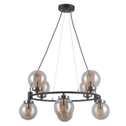 Lampadario Italux Galvez industriale nero opaco 8xE14