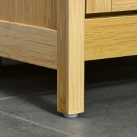 kleankin Mobiletto Bagno con Cesto Multiuso per Bucato e Giocattoli, in MDF e Bambù, 40x30x86.5cm