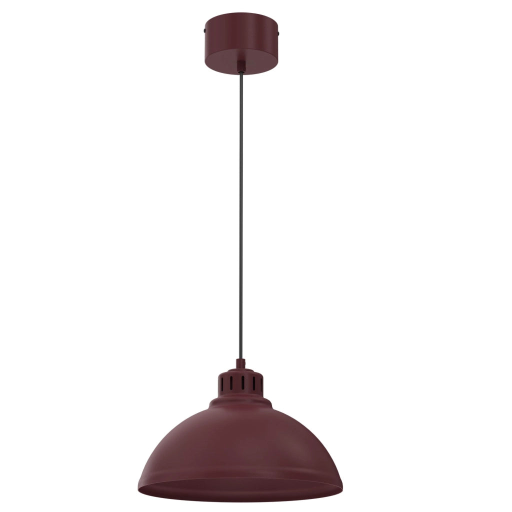 Lampada sospesa Sven 1xE27 bordeaux Ø30 cm Luminex