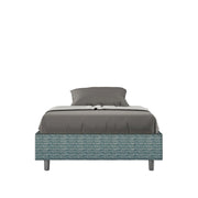 Letto Sommier imbottito 1 piazza e mezza 120x190 cm tessuto Aragona Azelia - Senza rete,Blu