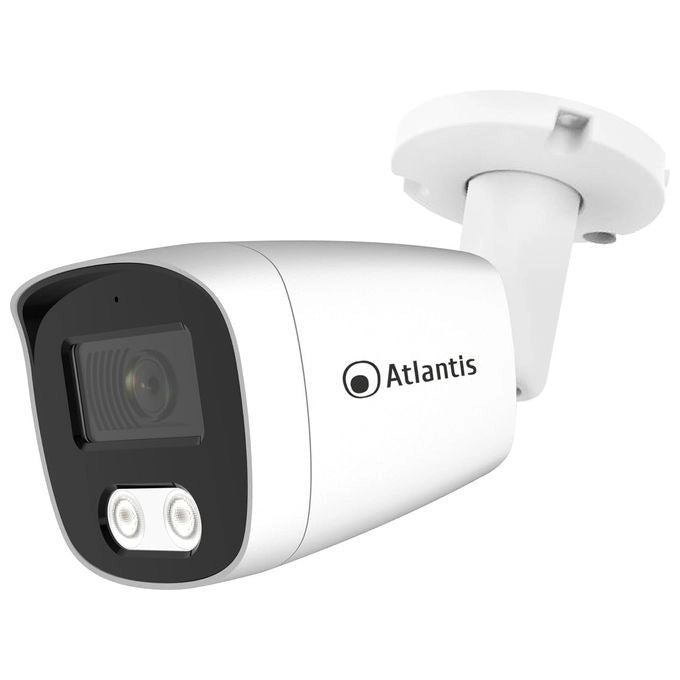 Atlantis Land A11-UX826A-BP UltraPlex Telecamera IP Bullet 3MP IP66 PoE Visione Notturna 15m H.265 Ottica 3.6mm colore Bianco Nero