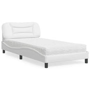 Letto con Materasso Hvar Bianco 100x200 cm in Similpelle 3208704