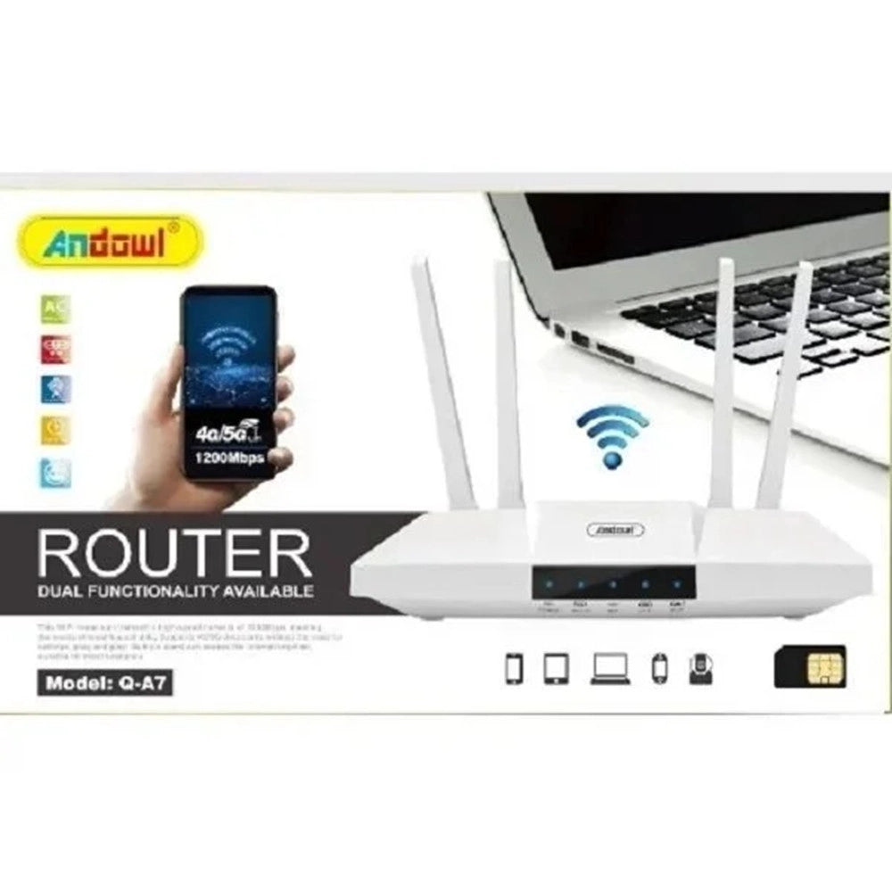 Trade Shop - Router Wireless 4g/5g Wi-fi 5 1200mbps Doppia Banda 2,4 E 5 Ghz Supporta Scheda Sim Q-a7 -