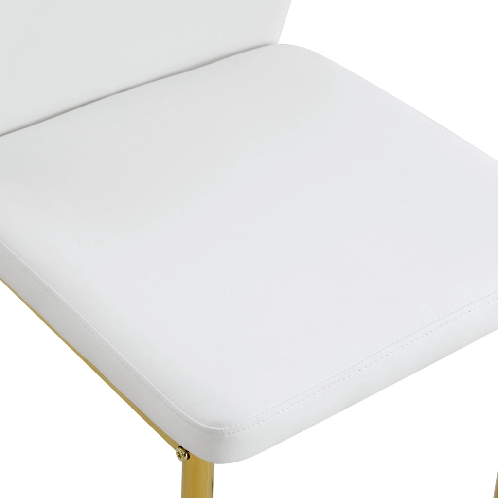 SEDIA da pranzo Set da 4 pezzi 93 cm Bianco/Oro PU