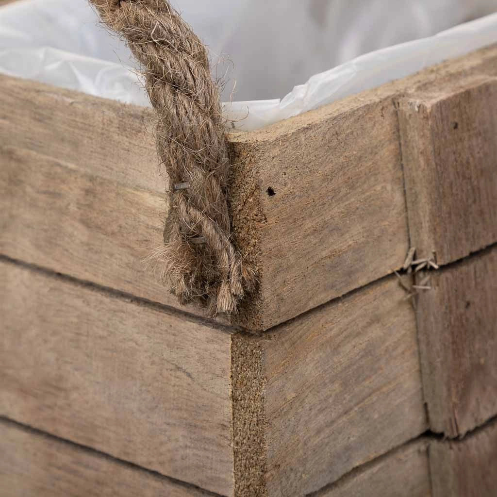 Cesto in legno con manici marroni 22x11x11h