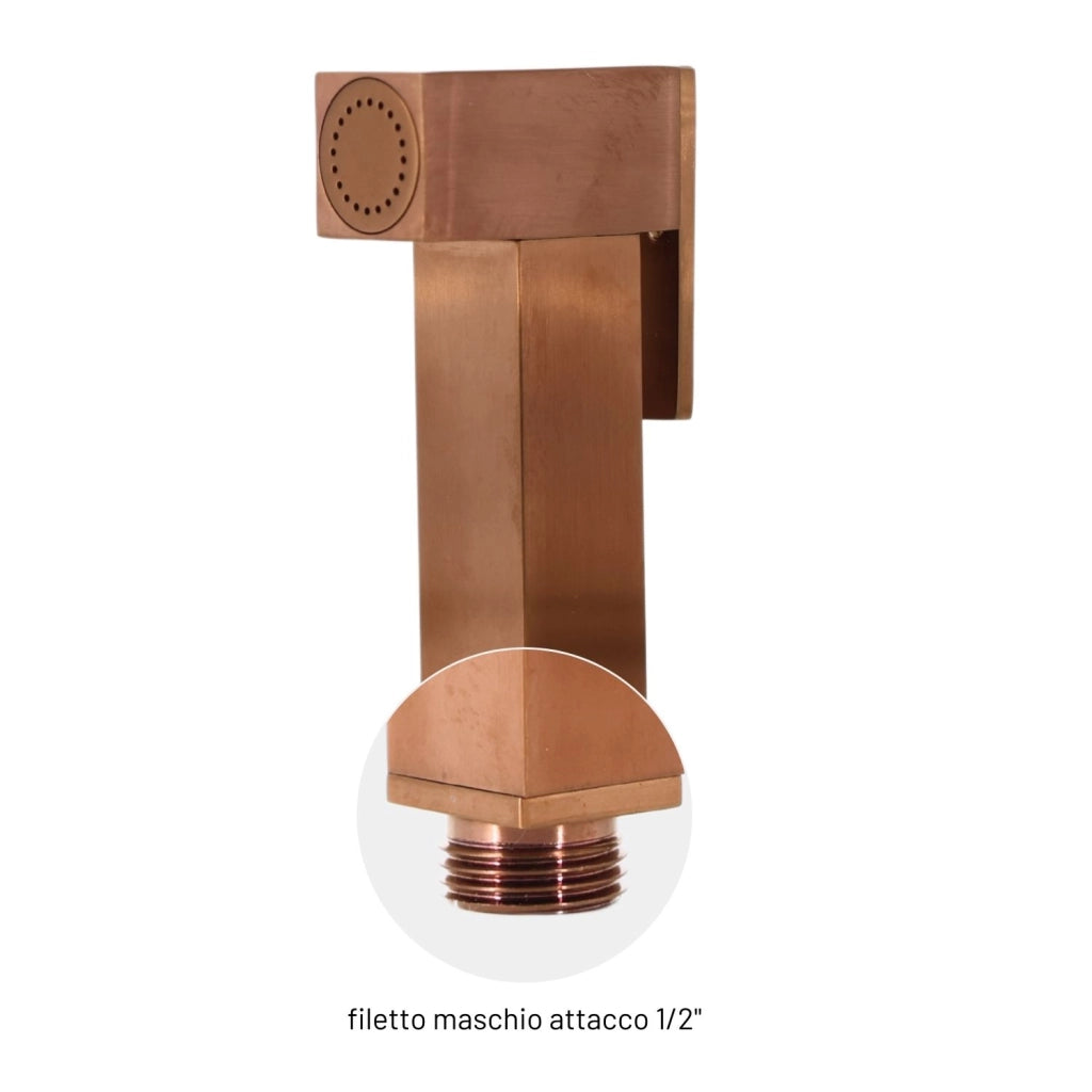 Idroscopino wc doccetta ottone portatile shutoff monogetto con leva ogomondo kit *** finitura- oro rosa quadro, confe...