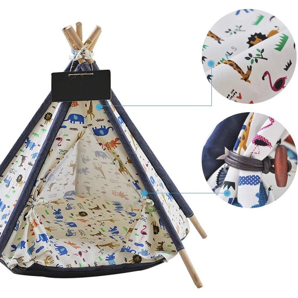 Trade Shop - Tenda Per Cani Gatti Rimovibile Lavabile Con Morbido Cuscino In Tela 60x60x90cm -
