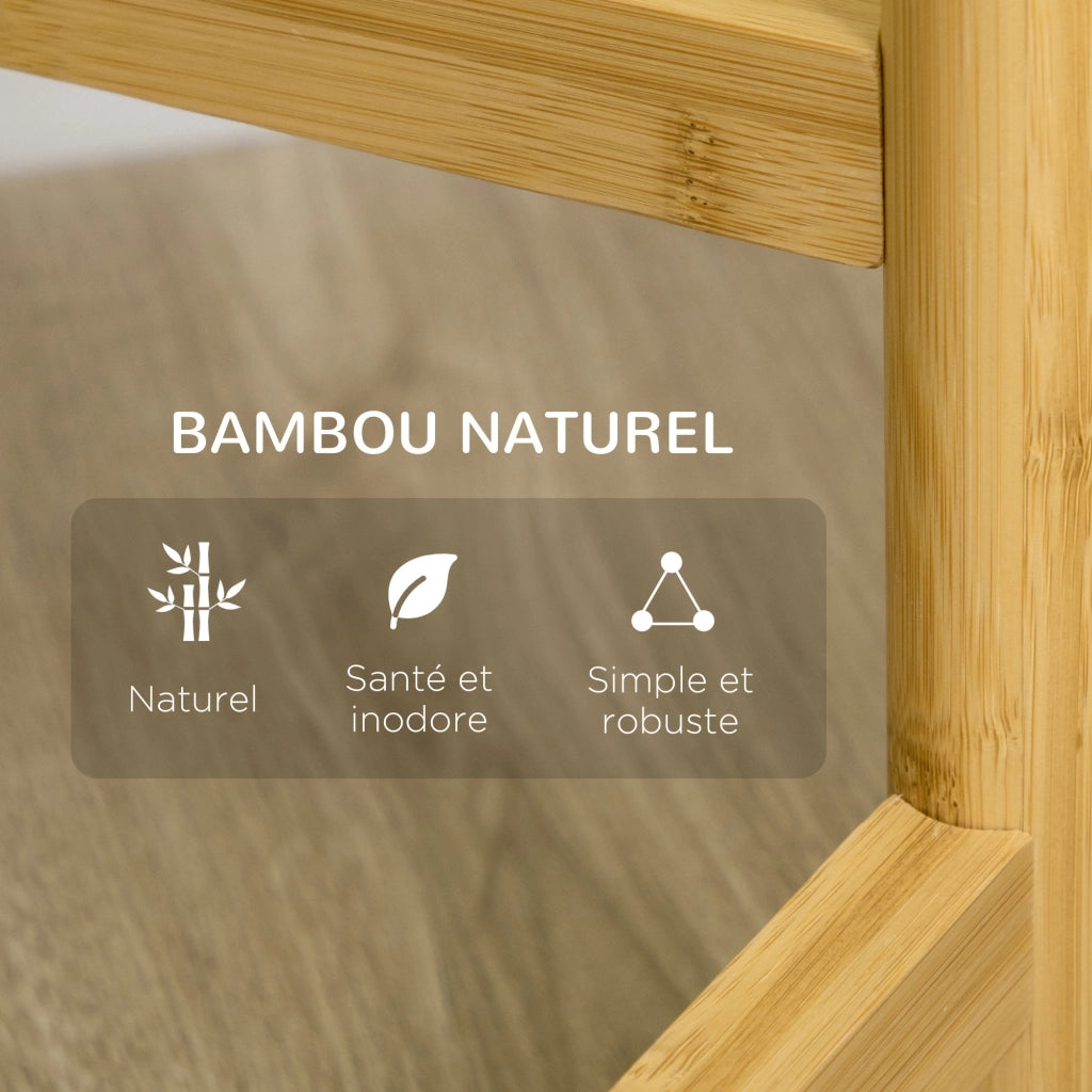 Libreria a 4 livelli in bambu e metallo ¨C zephmum ¨C bianco 28x28x80 cm