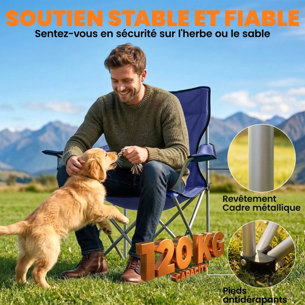 Sedia da Pranzo Pieghevole con Portabicchieri ¨C Zephmum ¨C Blu Scuro 88x57x97cm