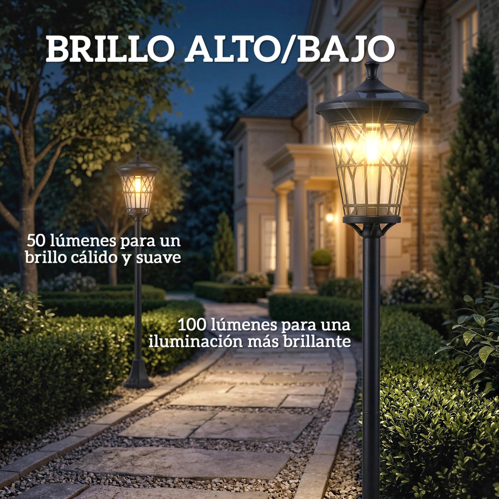 Set Farola Solare da Giardino ¨C zephmum ¨C 2 Pezzi, Nero, IP44