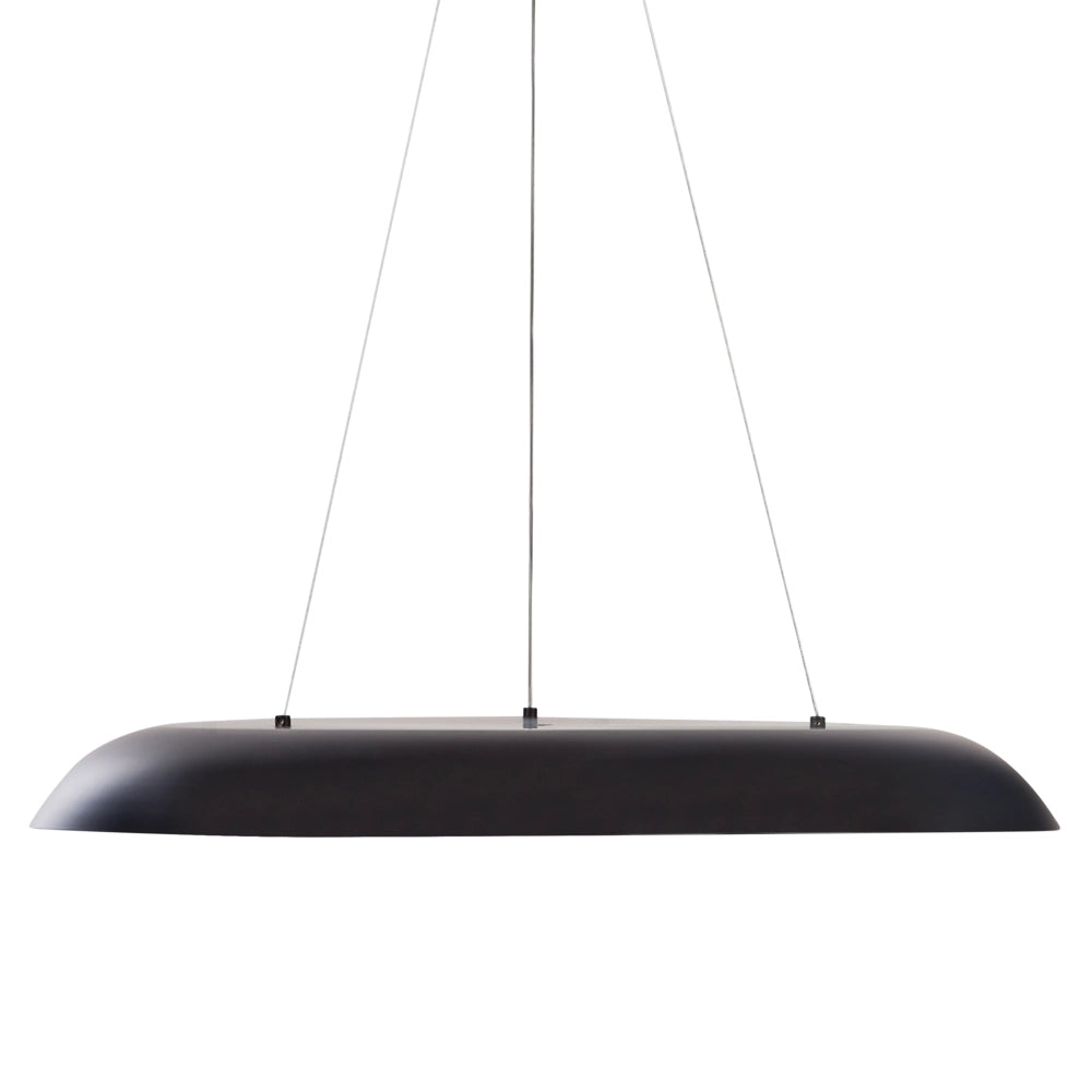 Lampada a sospensione moderna ad anello LED integrato forma rotonda in metallo nero stile moderno glamour