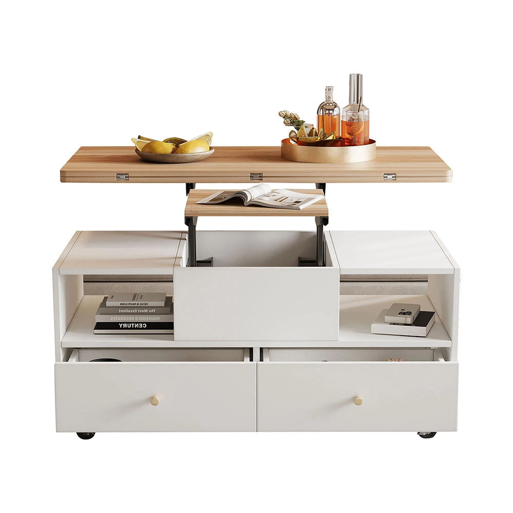 Tavolino-Xylo-100x50x47.5cm regolabile 4 cassetti rotelle