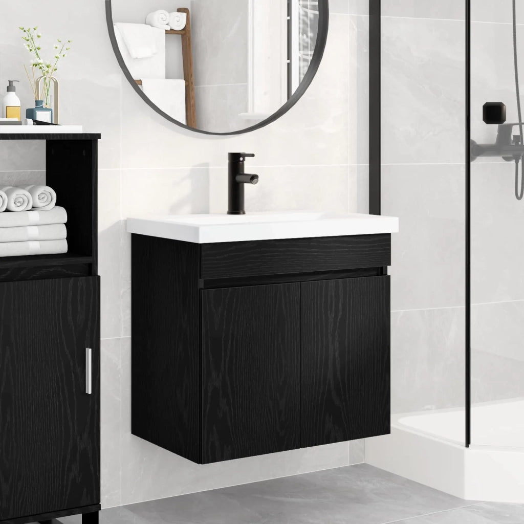 Mobile bagno con rubinetto Rovere Nero 61 x 40 x 74,5 cm