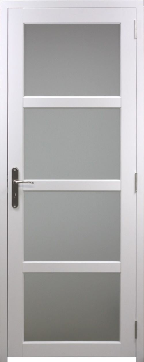 Blocco Porta Vetro Tana Bianco H204 x L83 Pannello Laterale a Spinta Destro + Maniglia