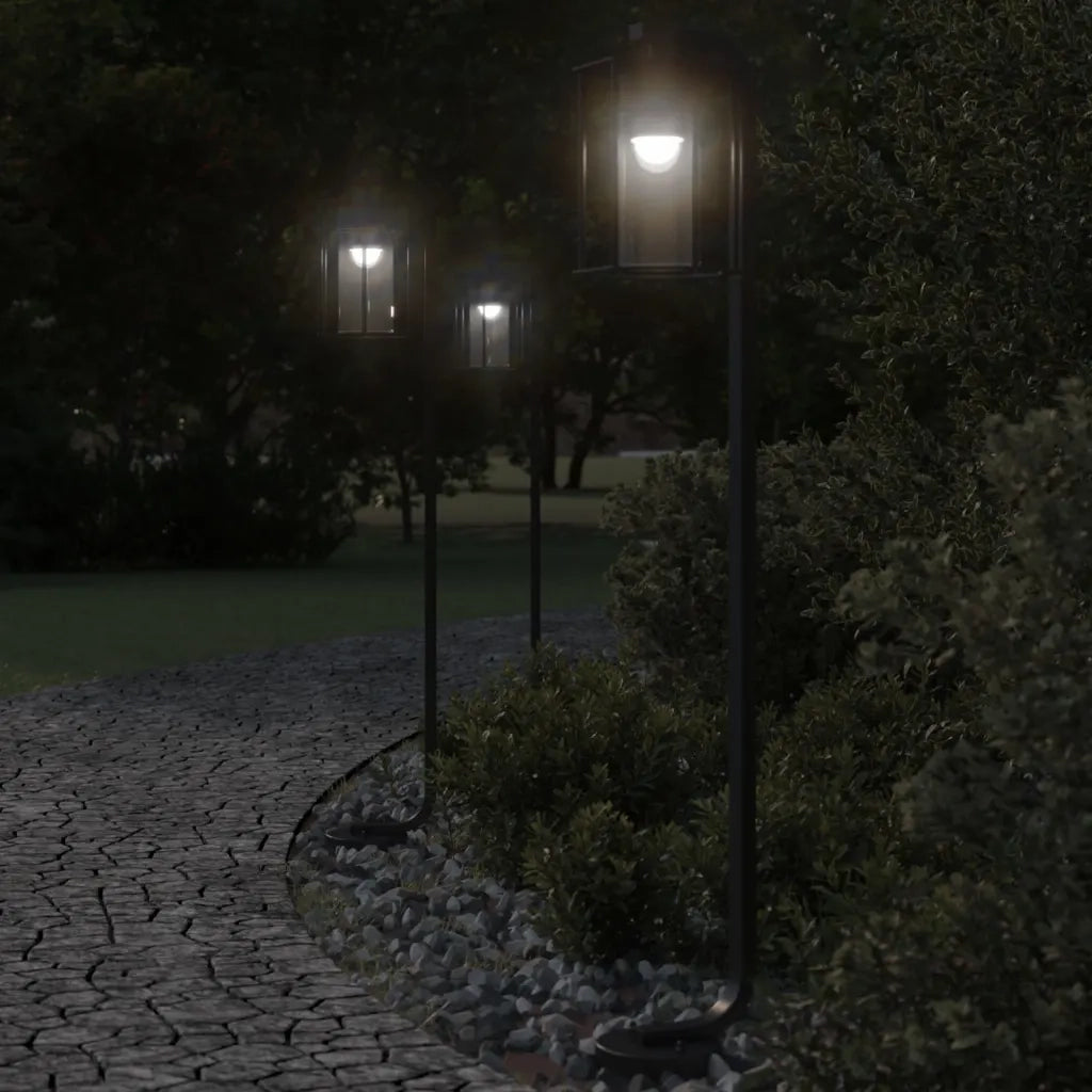 Lampade da Terra per Esterni 3 pz Nere 100 cm in Acciaio Inox 4006348