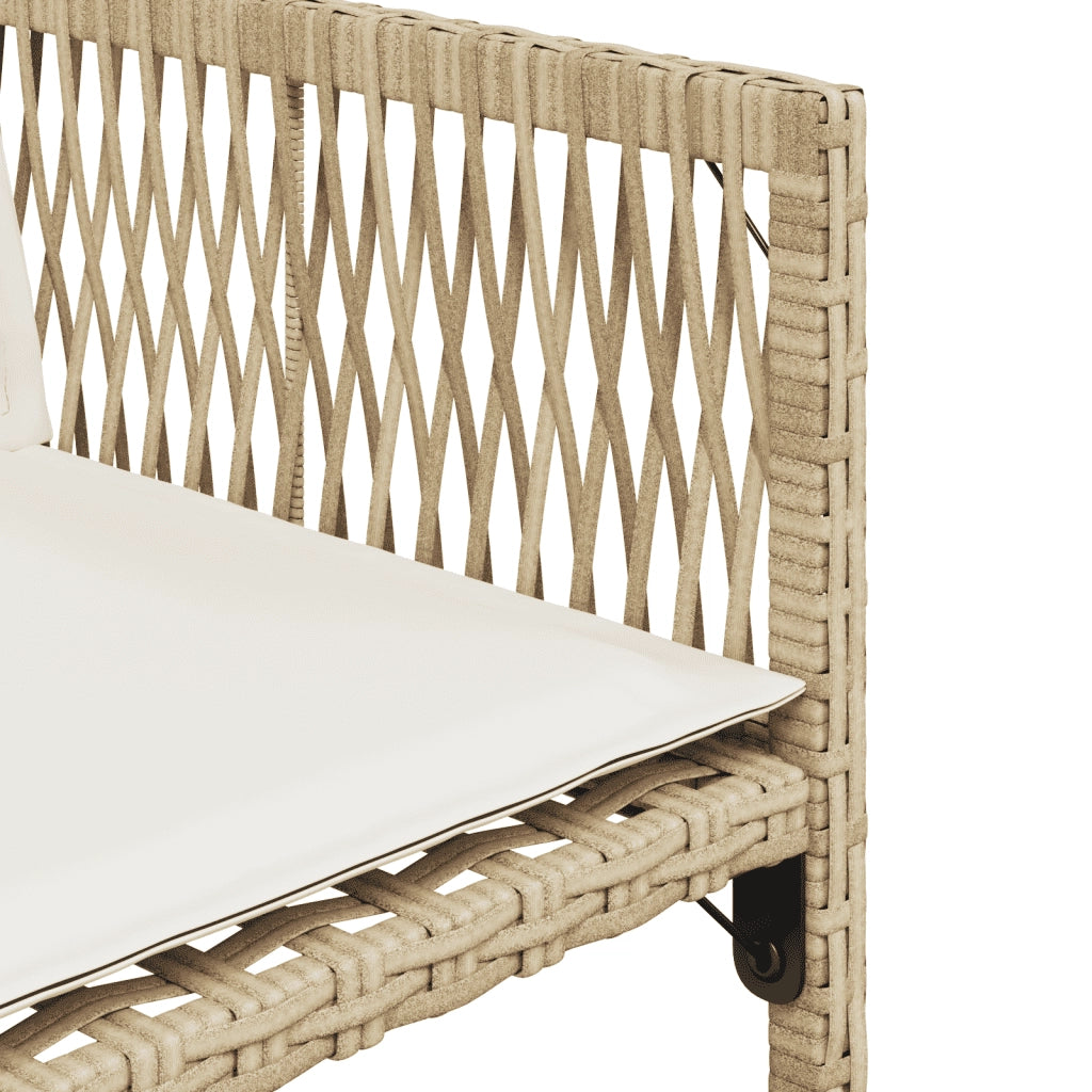 Set da Pranzo da Giardino 11 pz con Cuscini Beige in Polyrattan 3211480